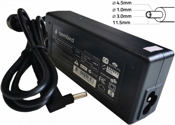 NPA90-195-4620 (HP14) Gembird punjac za laptop 90W-19.5V-4.62A, 4.5x3.0mm blue PIN