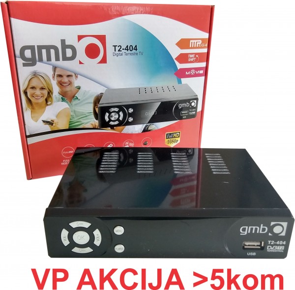 GMB-T2-404 **DVB-T2 SET TOP BOX USB/HDMI/Scart/RF-out, PVR, Full HD, H264,hdmi-kabl,RF modulator1262