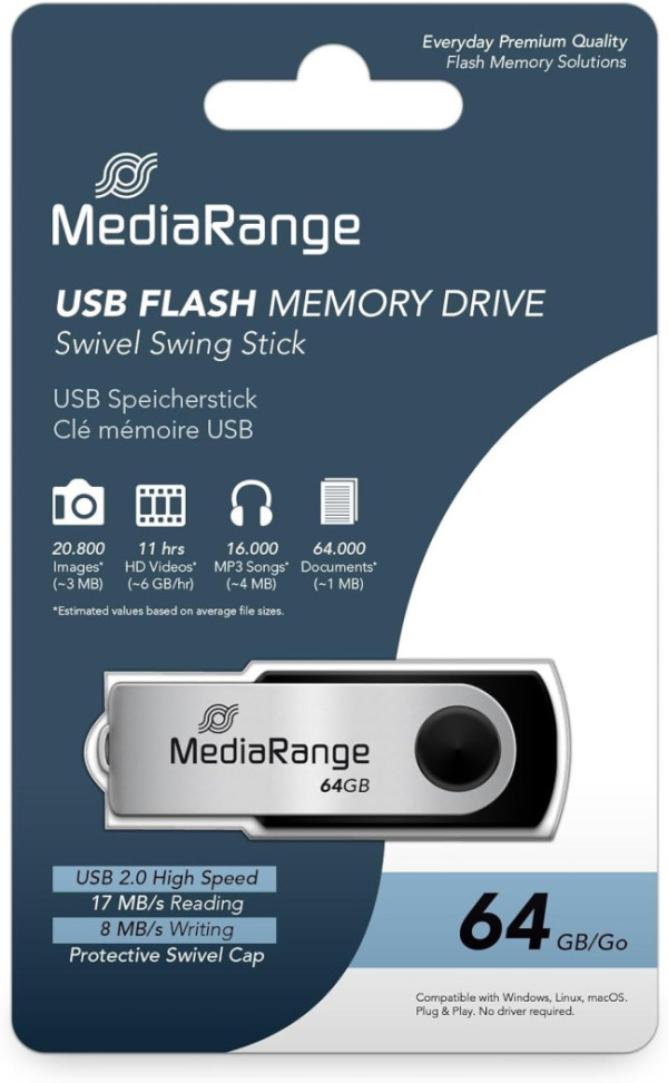 MediaRange Germany 64GB USB 2.0 Flash memorija MR912