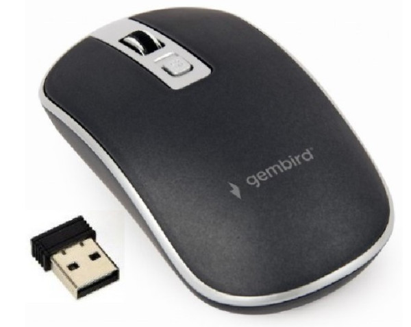 MUSW-4B-06-BS Gembird Bezicni mis 2,4GHz opticki USB 800-1600Dpi black/silver 115mm FO