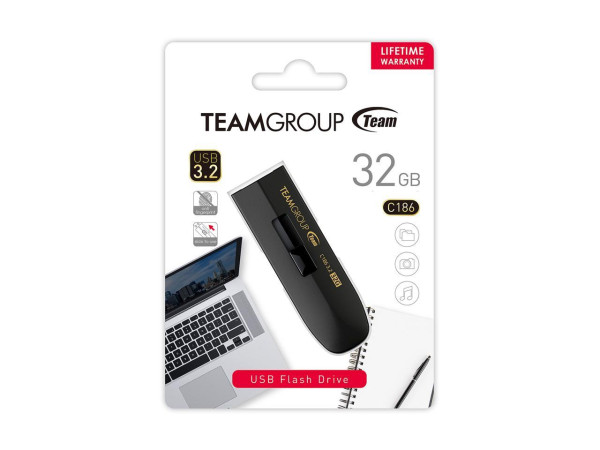 TeamGroup 32GB C186 USB Flash memorija 3.2 BLACK TC186332GB01