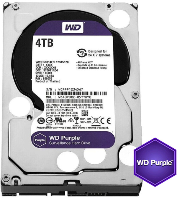HDD 3.5 * 4TB WD43PURZ WD Purple 24/7 5400RPM 256MB SATA3